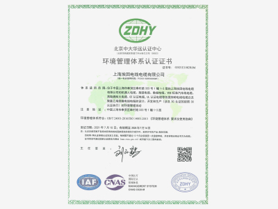 埃因线缆：环境管理体系认证证书